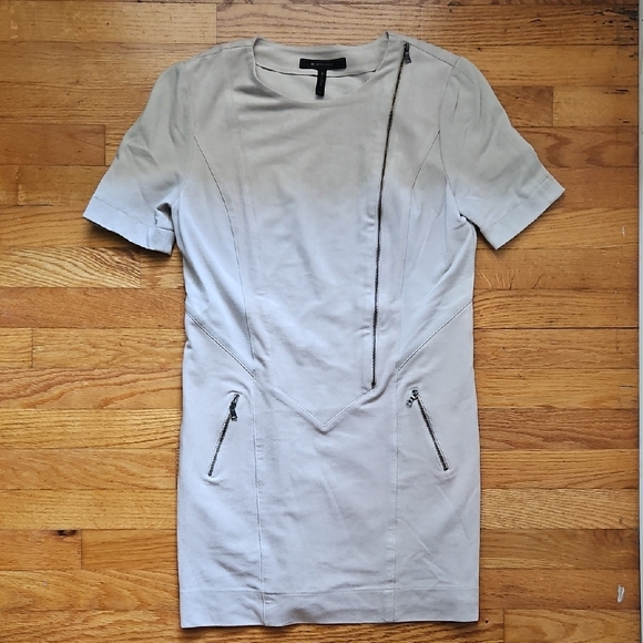 BCBGMaxAzria Faux Suede Mini Dress with Zipper Accents - Size M - Picture 1 of 11